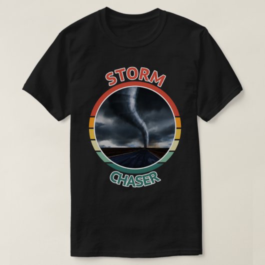 Storm-tjaserweertje Tornado-orkaan Retro Graph T-shirt (Design voorkant)