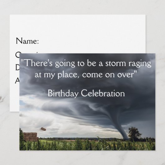 Storm tornado of twister die hooibalen optilt kaart (Voorkant / Achterkant)