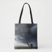 Storm tornado of twister die hooibalen optilt tote bag (Voorkant)