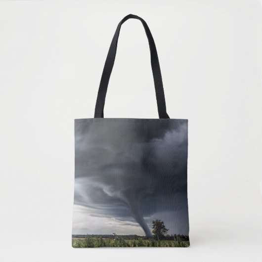 Storm tornado of twister die hooibalen optilt tote bag (Voorkant)