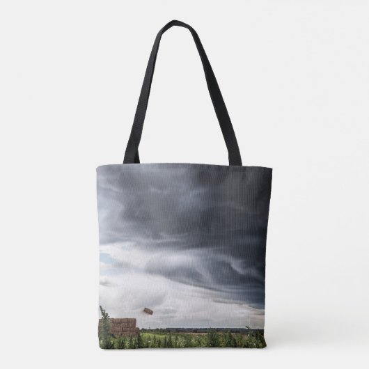 Storm tornado of twister die hooibalen optilt tote bag (Achterkant)
