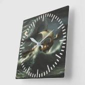 Storm Tossed Frigate van Thomas Chambers Vierkante Klok (Hoek)