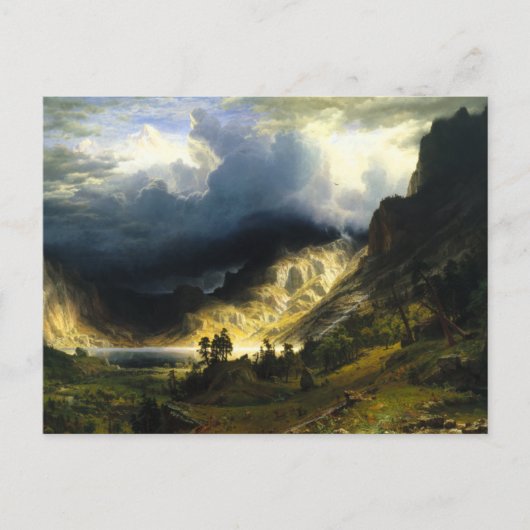 Storm van Bierstadt in het Briefkaart van de Rocky (Voorkant)