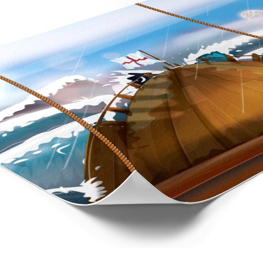 Storm van de Atlantische Oceaan Poster (Hoek)