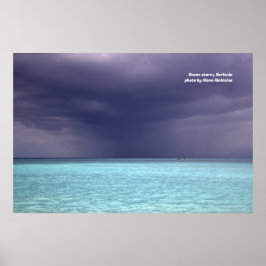 Storm van de Oceaan in Barbuda Poster