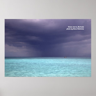 Storm van de Oceaan in Barbuda Poster