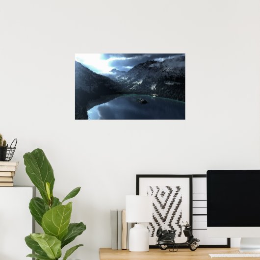 Storm van het meer van Tahoe Poster (Thuiskantoor)