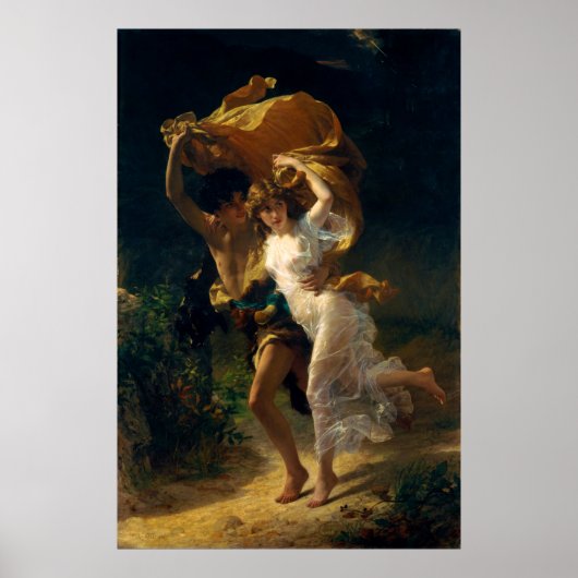 Storm van Pierre Auguste Cot (1880) Poster (Voorkant)