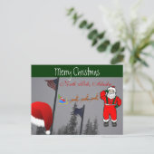 Storm van Santa House Reindeer Sleigh Blizzard, be Feestdagenkaart (Staand voorkant)