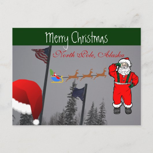 Storm van Santa House Reindeer Sleigh Blizzard, be Feestdagenkaart (Voorkant)