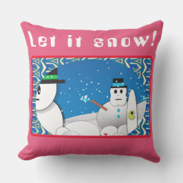 Storm van Snowman tijdens winter Blizzard Buitenkussen