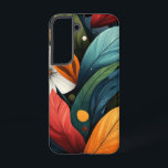 Storm van verbrande kroonbladeren samsung galaxy hoesje<br><div class="desc">Diepe roden en sinaasappels dwarrelen over zwart in een dramatische brand.</div>