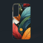 Storm van verbrande kroonbladeren samsung galaxy hoesje<br><div class="desc">Diepe roden en sinaasappels dwarrelen over zwart in een dramatische brand.</div>