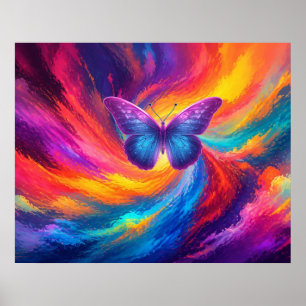 Storm voor de Vlinder Regenboog Van Kleuren Muur Poster