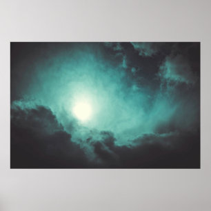 Storm voor de wind van textielwolken poster