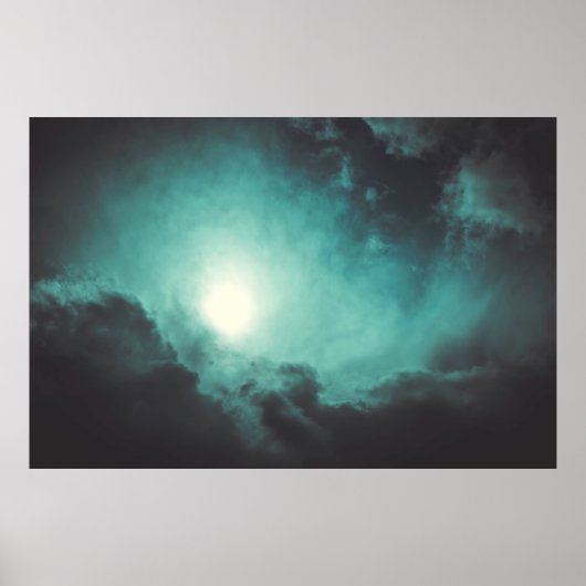Storm voor de wind van textielwolken poster (Voorkant)