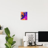 Storm voor kleuren | Beste abstracte schilderij Poster (Thuiskantoor)