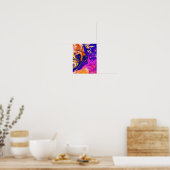 Storm voor kleuren | Beste abstracte schilderij Poster (Keuken)
