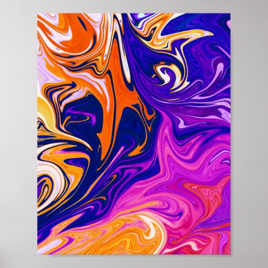 Storm voor kleuren | Beste abstracte schilderij Poster (Voorkant)