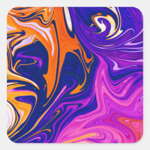 Storm voor kleuren Beste abstracte schilderij Vierkante Sticker