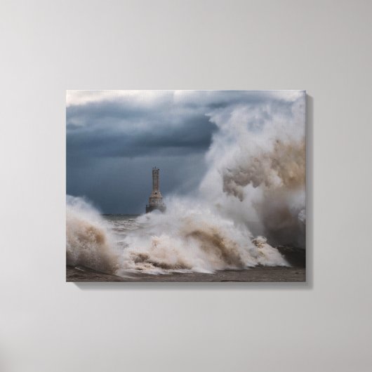 Storm Vuurtoren Canvas Print (Voorkant)