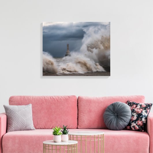 Storm Vuurtoren Canvas Print (Insitu (Woonkamer))
