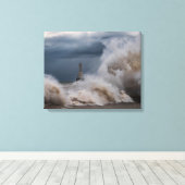 Storm Vuurtoren Canvas Print (Insitu (Houten vloer))