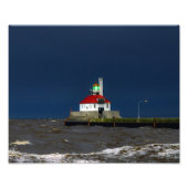 Storm vuurtoren foto afdruk (Voorkant)