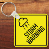 Storm Waarschuwing Metal Vierkante Sleutelhanger (Voorkant)