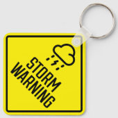 Storm Waarschuwing Metal Vierkante Sleutelhanger (Achterkant)