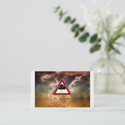 Storm waarschuwingsteken ontwerp, meteoroloog visitekaartje (Staand voorkant)
