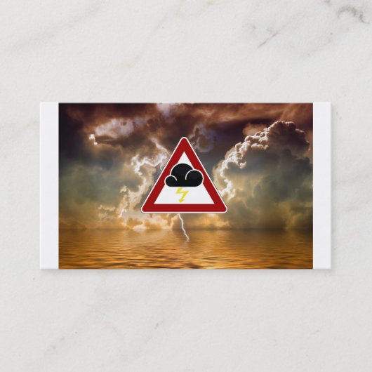 Storm waarschuwingsteken ontwerp, meteoroloog visitekaartje (Voorkant)