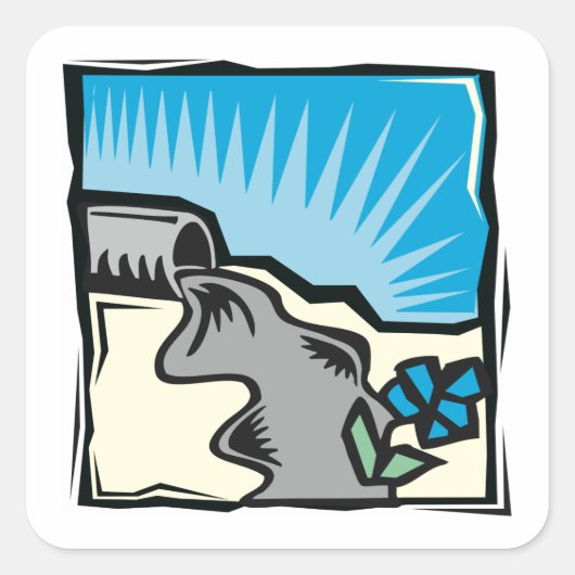 Storm waterpijpjes vierkante sticker (Voorkant)