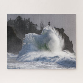 Storm Wave in de vuurtoren van de Ontgoocheling va Legpuzzel