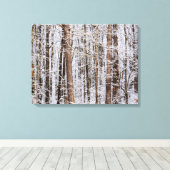 Storm Winter Ice in het bos Canvas Afdruk (Insitu (Houten vloer))