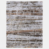 Storm Winter Ice in het bos Fleece Deken (Voorkant)