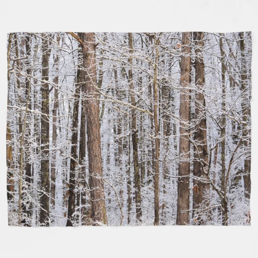 Storm Winter Ice in het bos Fleece Deken (Voorkant (Horizontaal))
