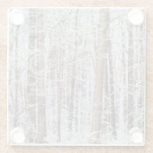 Storm Winter Ice in het bos Glazen Onderzetter (Achterkant)