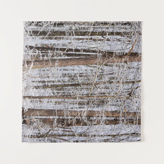 Storm Winter Ice in het bos Wandkleed (Voorkant (horizontaal))