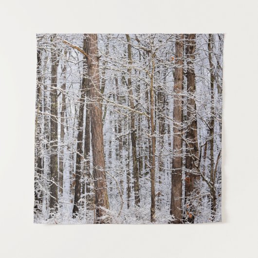 Storm Winter Ice in het bos Wandkleed (Voorkant)