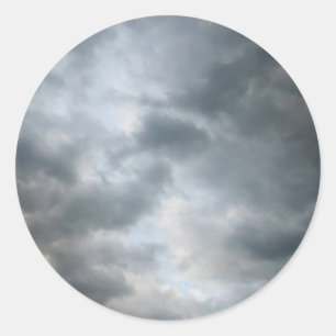Storm wolken breken ronde sticker