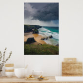 Storm wolken over kust Kornwall Poster (Keuken)