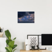 Storm wolken tegen blauwe lucht poster (Thuiskantoor)