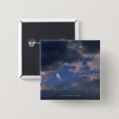 Storm wolken tegen blauwe lucht vierkante button 5,1 cm (Voorkant /achterkant)