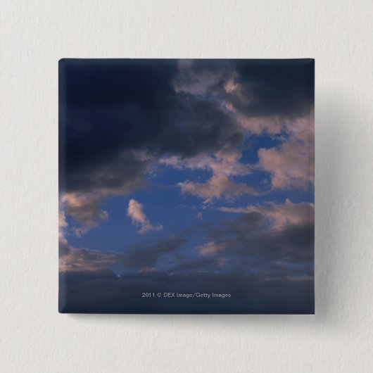 Storm wolken tegen blauwe lucht vierkante button 5,1 cm (Voorkant)