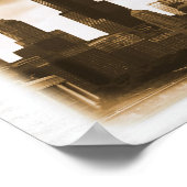 Storm wolken verzamelen - Chicago Skyline (Sepia) Poster (Hoek)