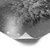 Storm zwarte en witte Evergreen Tree Snow Foto Afdruk (Hoek)