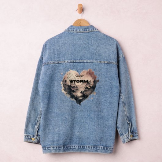  stormachtig hart blijf sterk Christelijk Denim Jacket (Hangar)
