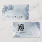 Stormachtig stoffig blauw waterverf abstract visitekaartje (Voorkant / Achterkant)