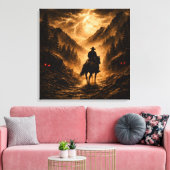 Stormachtig Vertrek: Gotische Bergpas Canvas Afdruk (Insitu (Woonkamer))